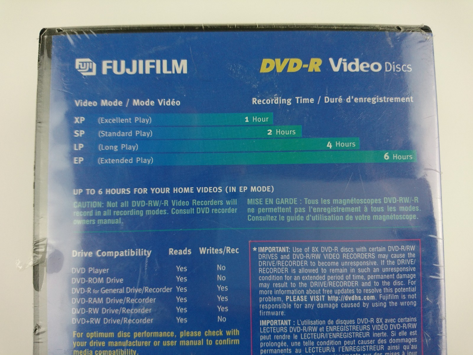6 Pack Fujifilm DVD Recordable Media DVD-R 8x 4.70GB Video Box - Up to 8X Write