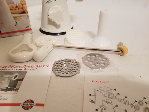 Norpro Meat Grinder Food Mincer Pasta Sausage Maker Wheel Stainless Steel Blades