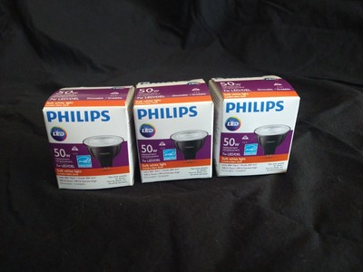 Lot-3 Philips 7W (50W) Dimmable Soft White LED MR16 Flood Bulbs 22+yr 9290030764