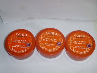 (3 pack)  Cantu Extra Hold Edge Stay Gel with Shea Butter 2.25oz each