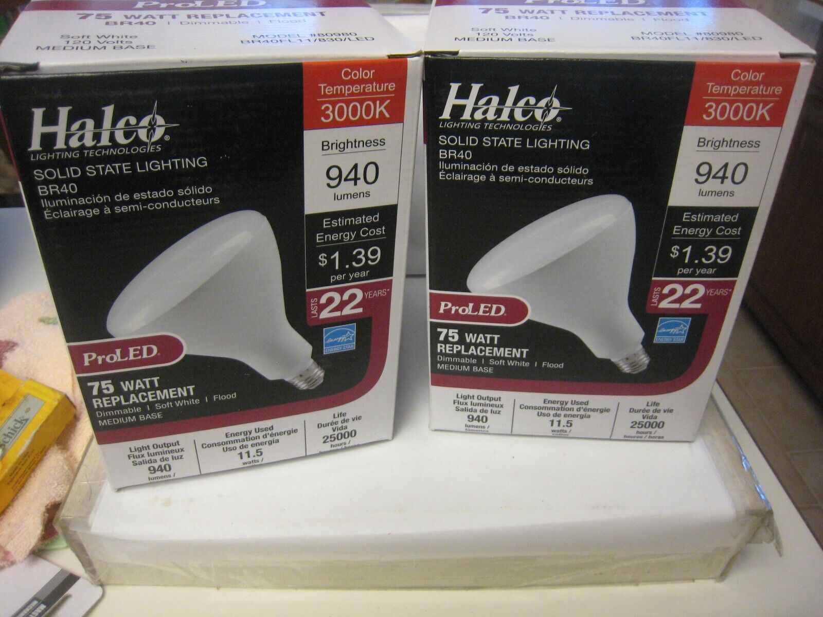 Halco Lighting Technologies 75-Watt Equivalent 11-Watt BR40 Dimmable LED Soft White 3000K Light Bulb 80980 Halco Lighting Technologies 75-Watt Equivalent 11-Watt BR40 Dimmable LED Soft White 3000K Light Bulb 80980