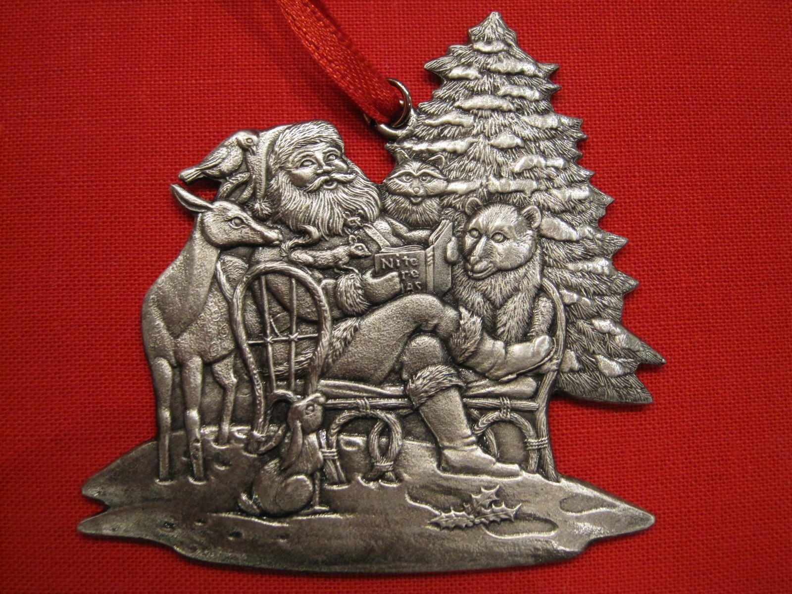 vntg ESL PEWTER signed 1994; XMAS Tree Ornament; US; 2 3/8