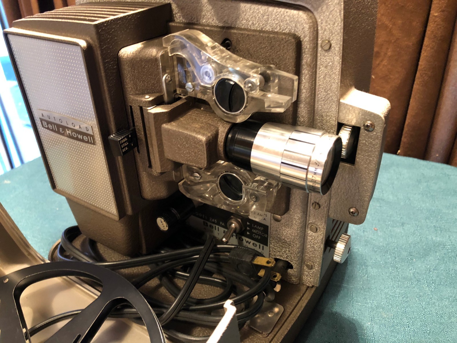 Vintage BELL & HOWELL 245PA Autoload 8mm Movie Projector Working +Reel NICE!!