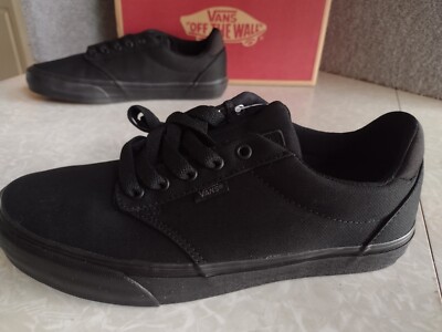 vans atwood black casual canvas sneakers big children kids girls boys shoes 403992054238