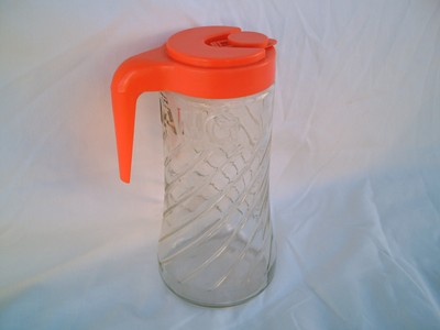 ANCHOR HOCKING TANG PITCHER 1-Quart Spiral Glass Juice Water Mid-Century Vintage