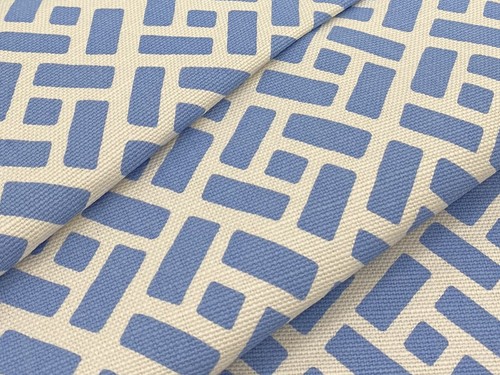 China Seas Quadrille Geometric Linen Print Fabric- Edo