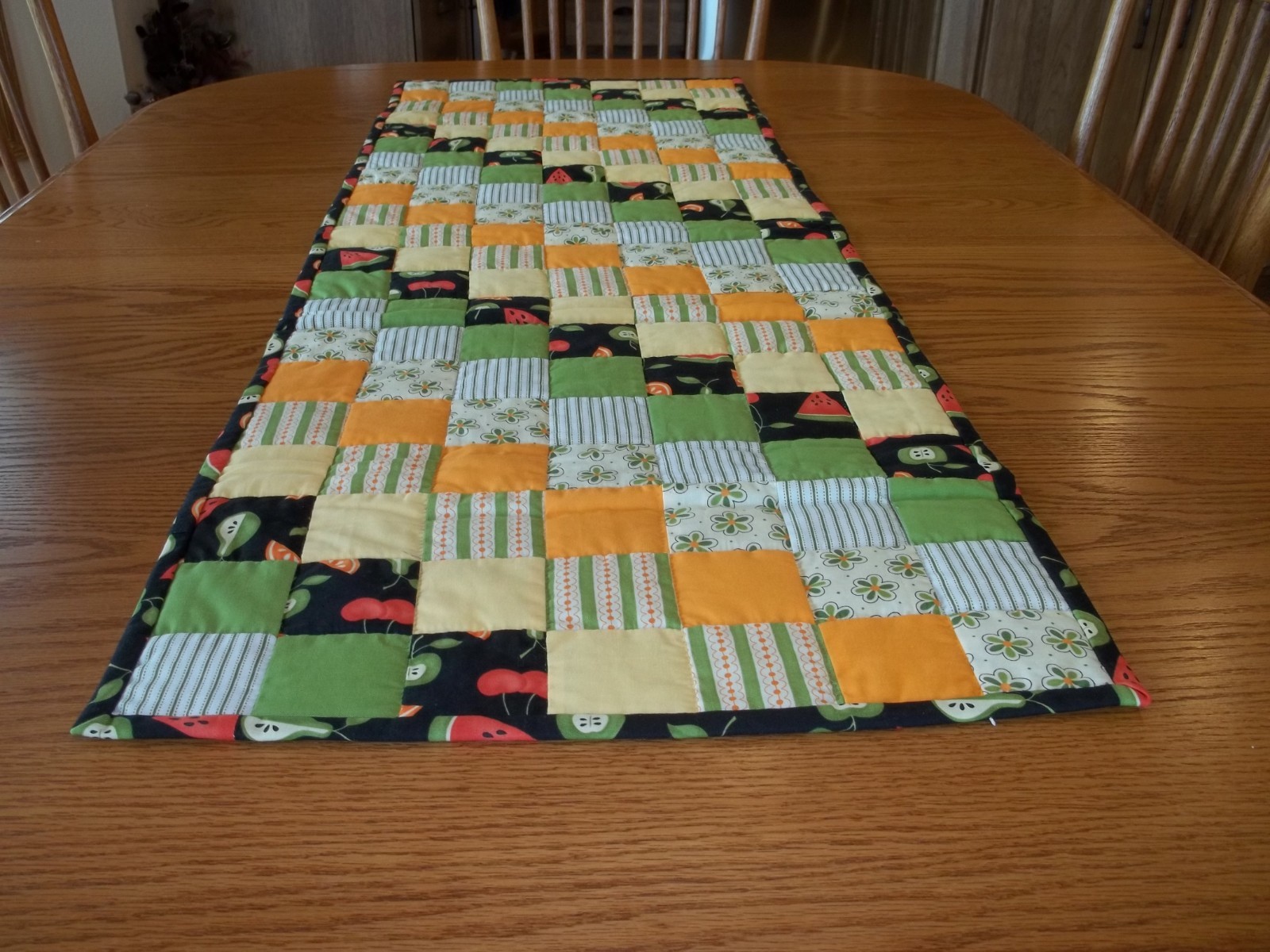New Handcrafted and Hand Quilted Table Runner, 17 1/2