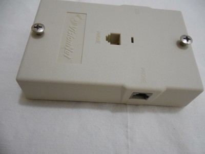 Vision DSL Wall Mount Filter 2 Phone Jack Z-Blocker Plug Cord Inline W Splitter