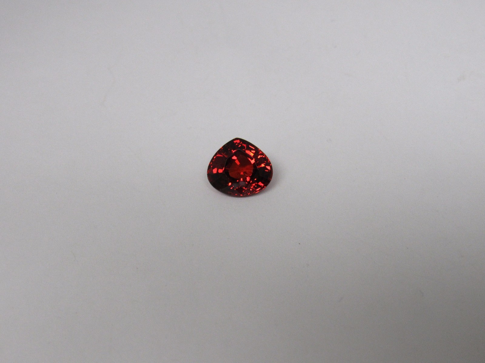 Natural Spessartite Garnet 7.12 ct. Unique Pear Shape Deep Rich Orange Red
