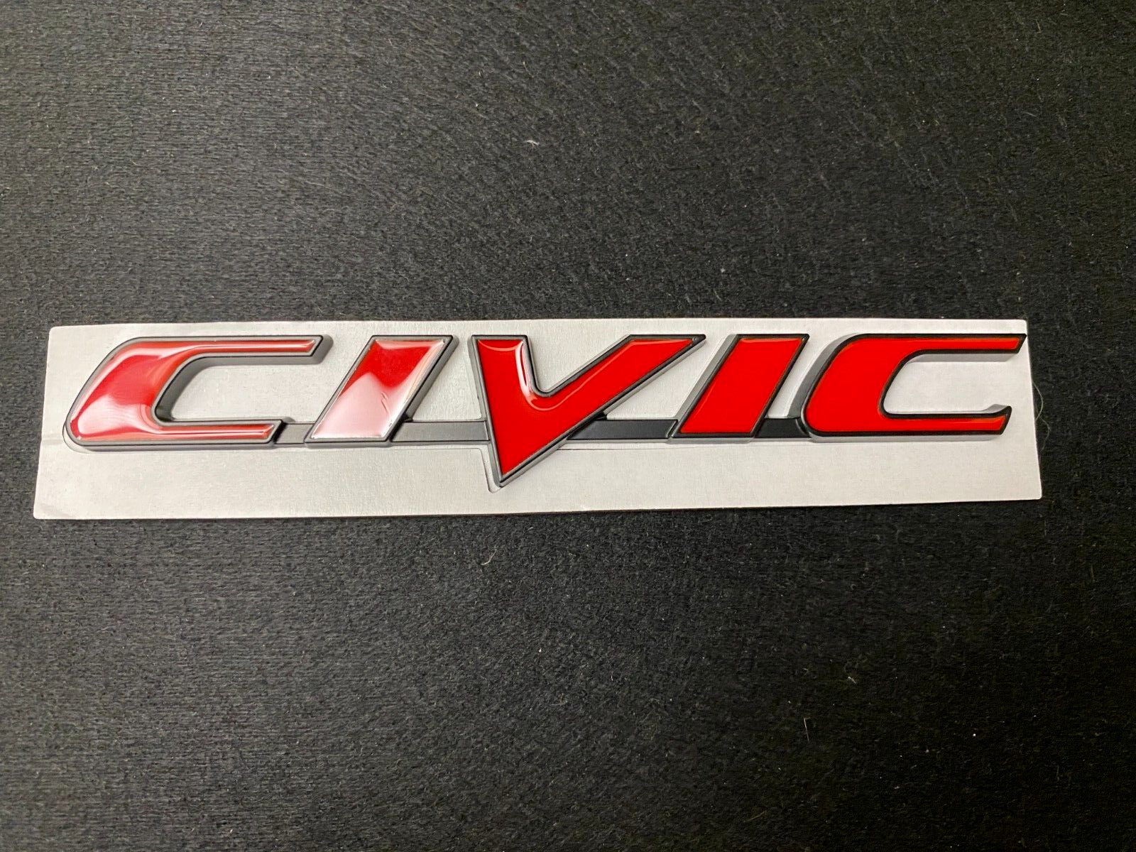 CIVIC Rear Trunk Car 3D Red and Black Letter Emblem Badge