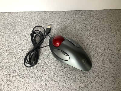 Logitech Vintage Optical Trackman Marble Track Ball Ergonomic USB Mouse -T-BC21.