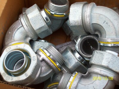*LOT OF 10* CROUSE HINDS LTB10090 1'' 90 MALE CONNECTORS LIQUID TIGHT SEAL