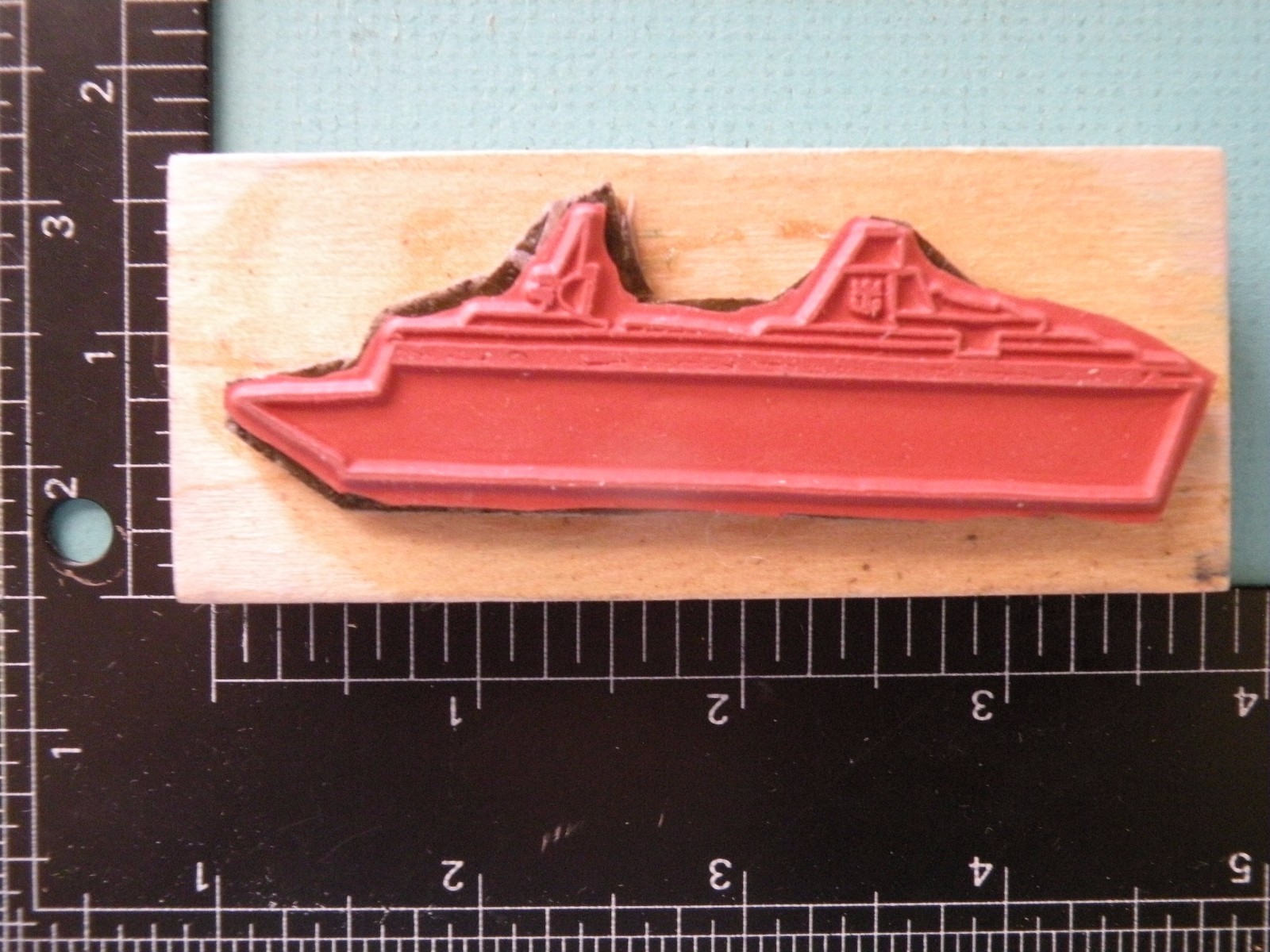 Ocean Liner Cruise Ship, Side View Rubber Stamp