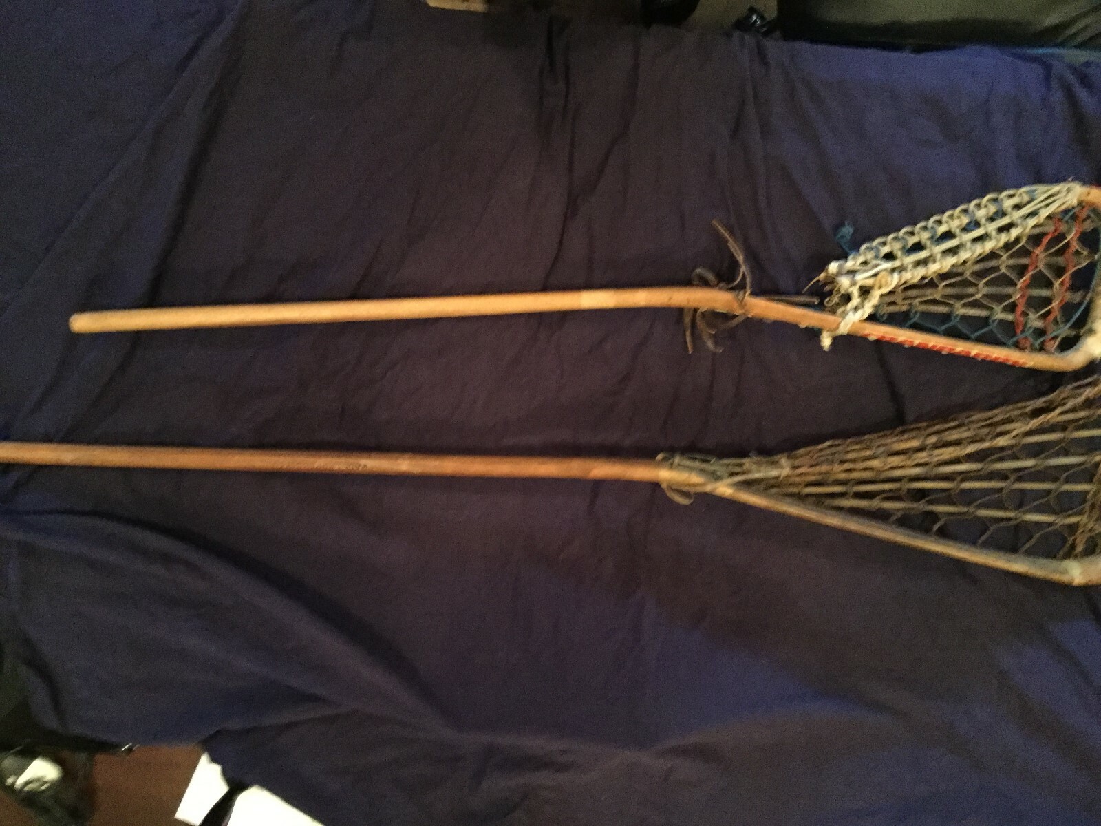 Vintage Wooden Lacrosse Sticks Set of 2 Spaulding Cranbarry