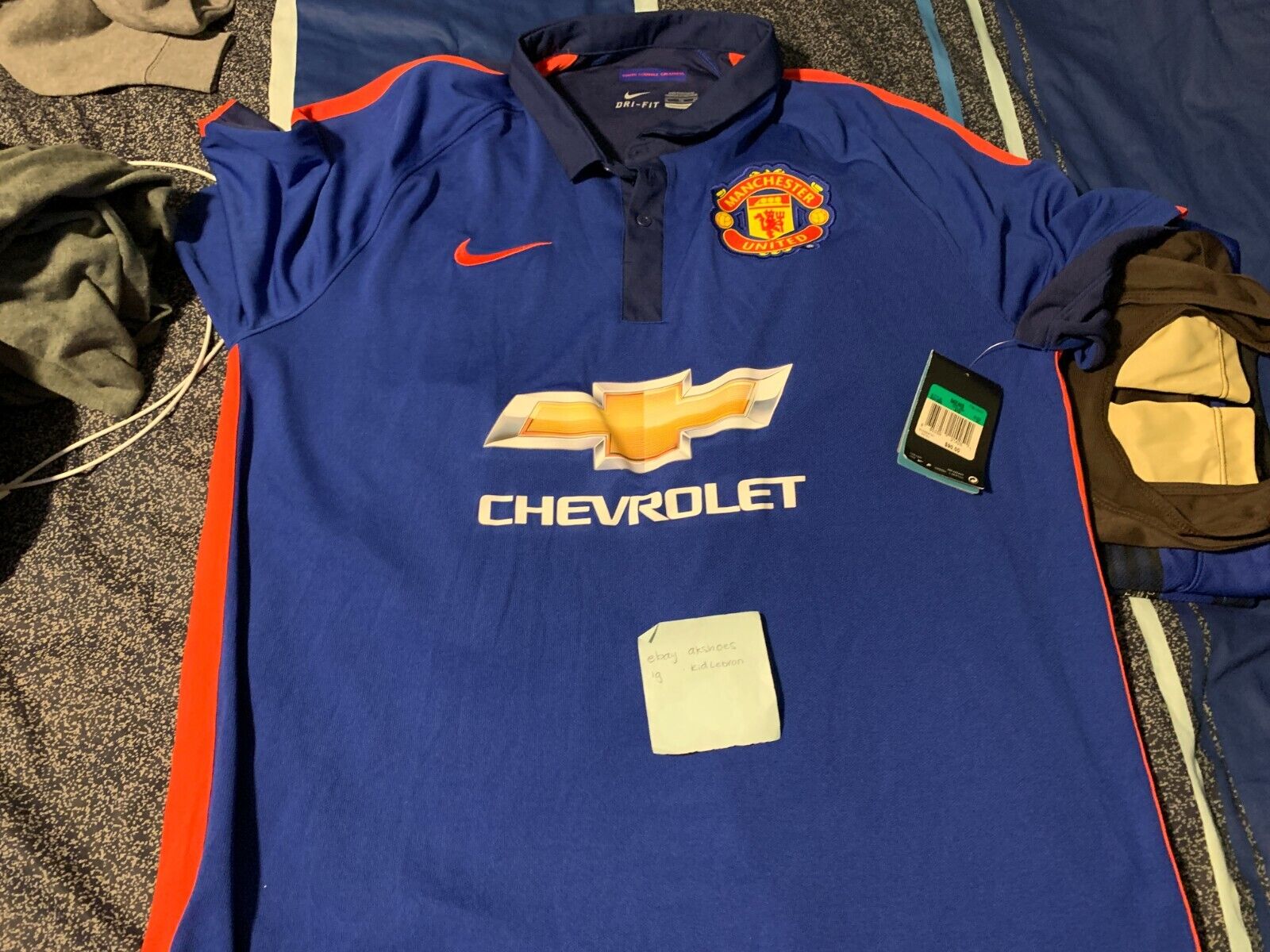 Nike Manchester United Blue Polo Jersey XL Chevrolet 2014 Nike Manchester United Blue Polo Jersey XL Chevrolet 2014