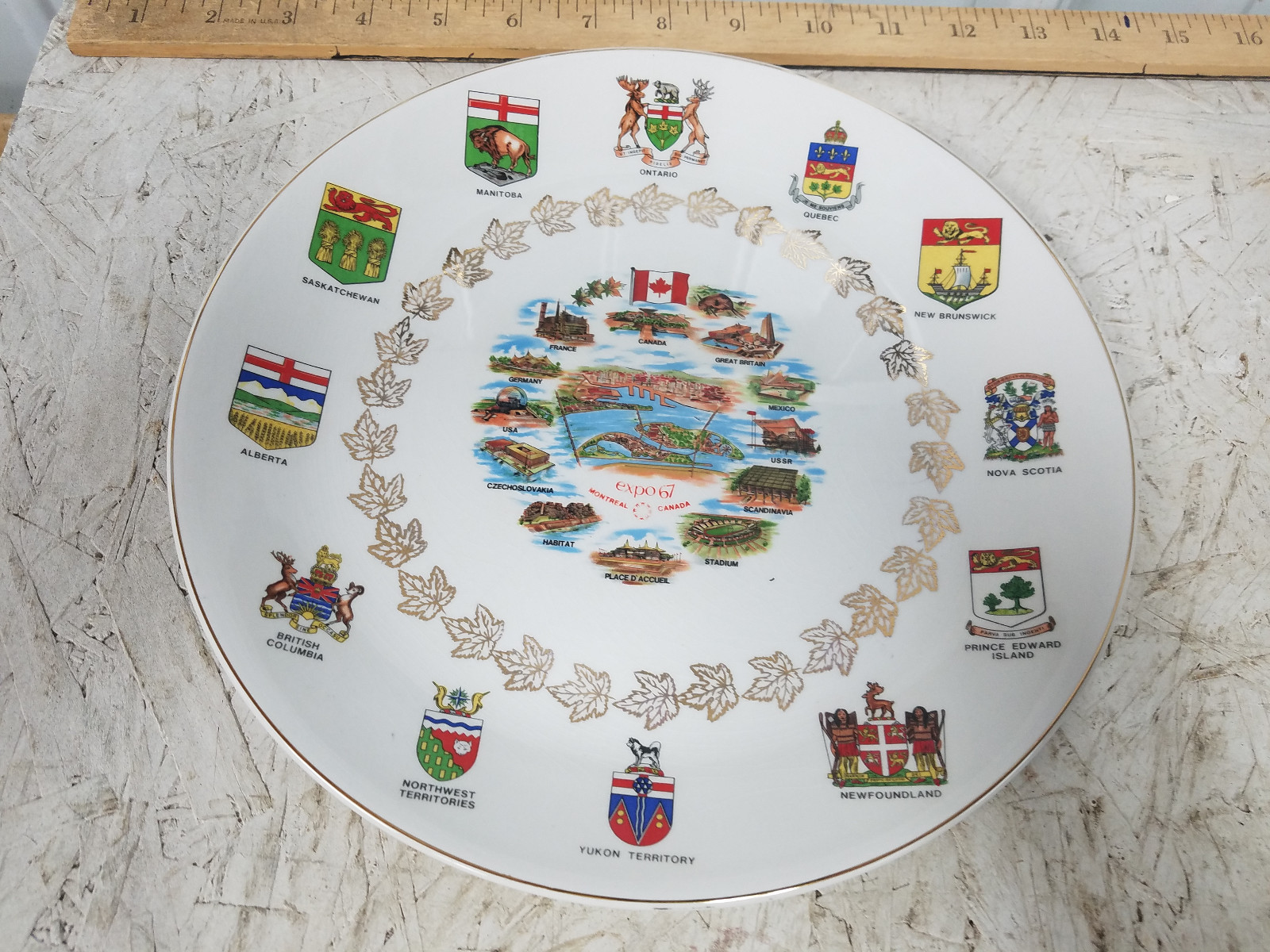 Vintage Expo 67, Montreal Canada, British Anchor, England, Hostess Ware, plate!