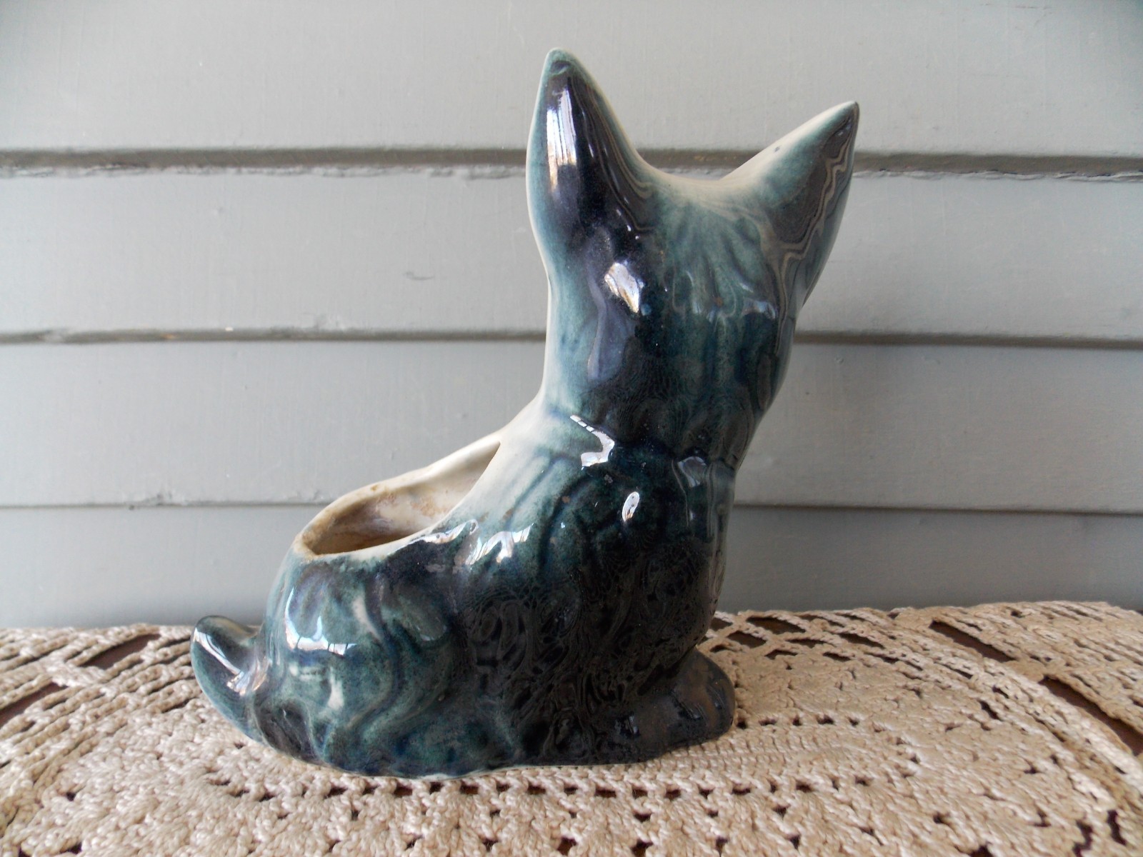 Vintage Ceramic Dog Planter Scottish Terrier Scotty
