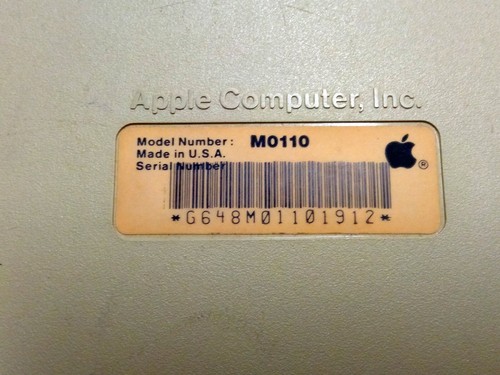 VINTAGE APPLE MACINTOSH M0110 KEYBOARD UNTESTED LOT B