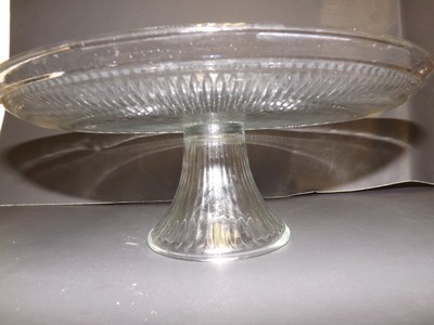 ANCHOR HOCKING CANTON CLEAR GLASS CAKE STAND DOME PUNCH BOWL