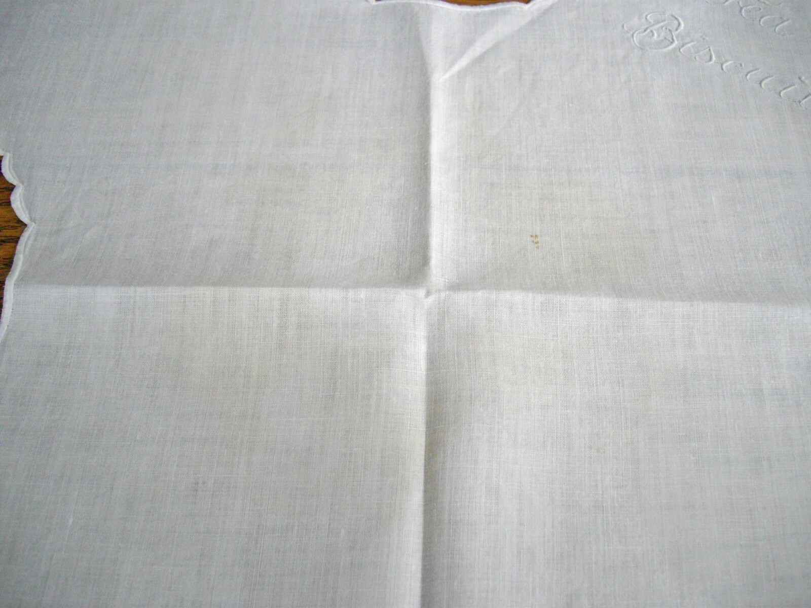 Vintage White Tea Biscuit Napkin Scarf ~ 11