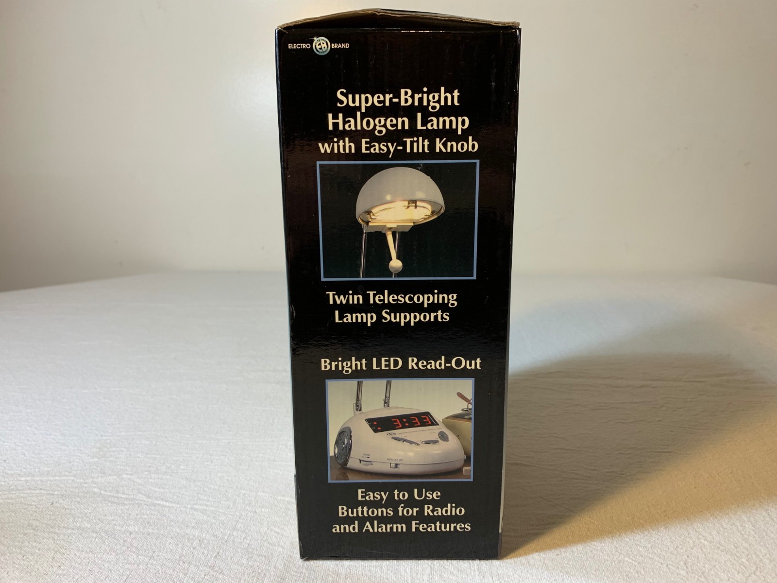 OEM Halogen Desk Lamp / AM/FM Digital Alarm Clock Radio ( Electro Brand ) | RARE