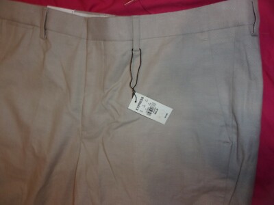 Men's Express Classic Fit Stretch Dress Pants 38W X 34L Beige NWT (B88)