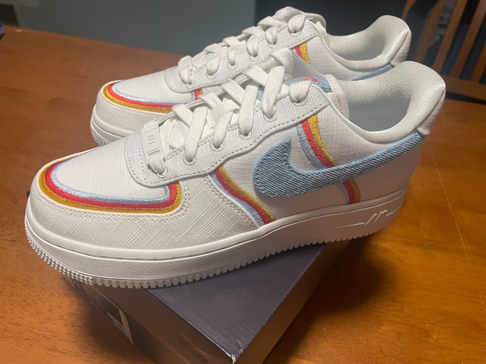 nike air force 1 denim swoosh