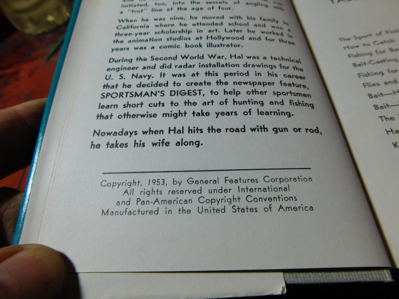 1953 Hardcover Edition Sportsman's Digest of Fishing by Hal Sharp