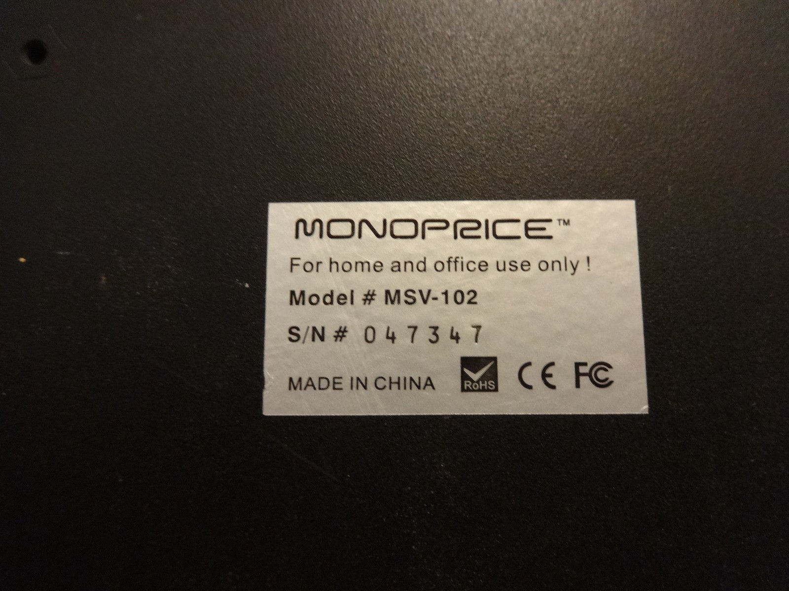 Monoprice VGA Splitter MSV-102 Res up to 2048x1536  No Power Supply Working