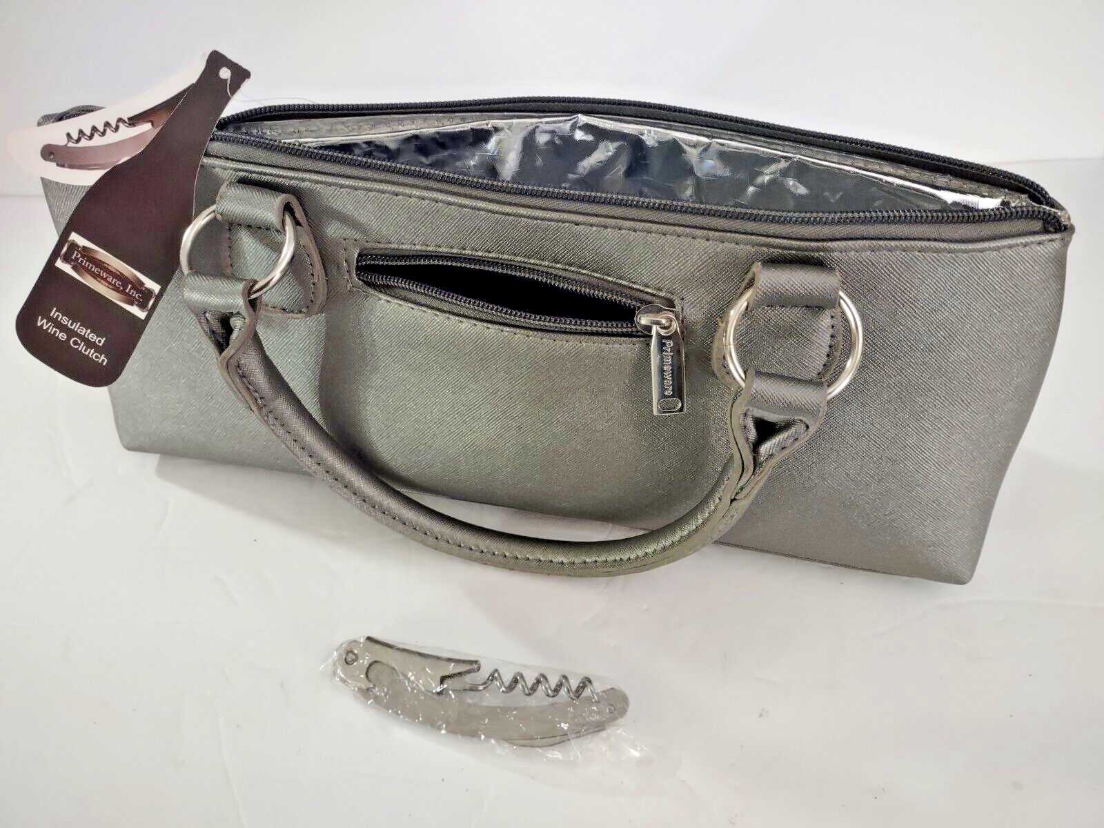 Insulated wine clutch with opener sale