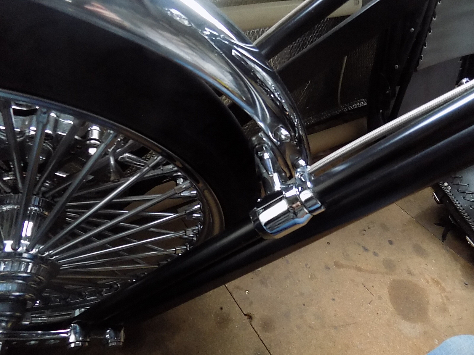 Chrome DNA Springer 8 Over + Fender Tabs Front Set Big Mounts Harley