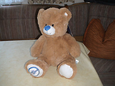 BUILD-A-BEAR Workshop kuscheliger Teddybär, Farbe HellbraunWeißBlau, CE, NEU