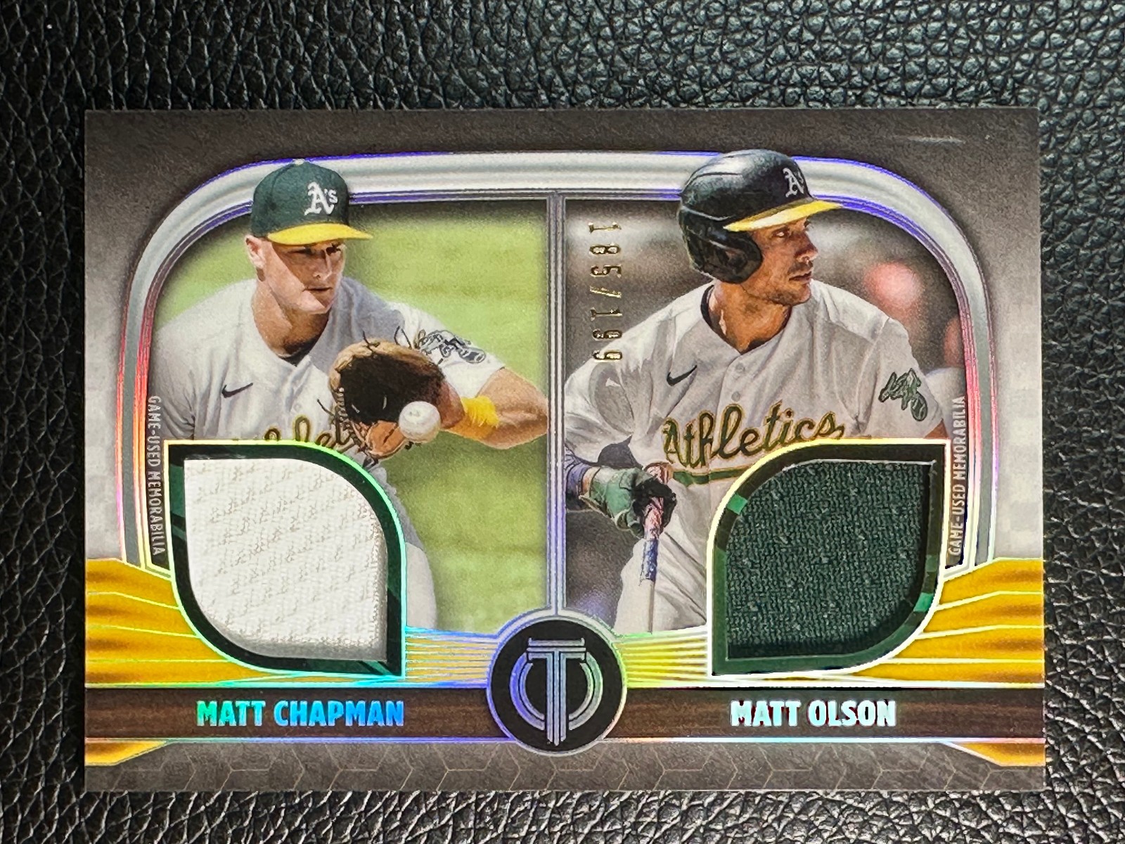 2022 Topps Tribute Matt Chapman Matt Olson 185/199 Game Used Jersey