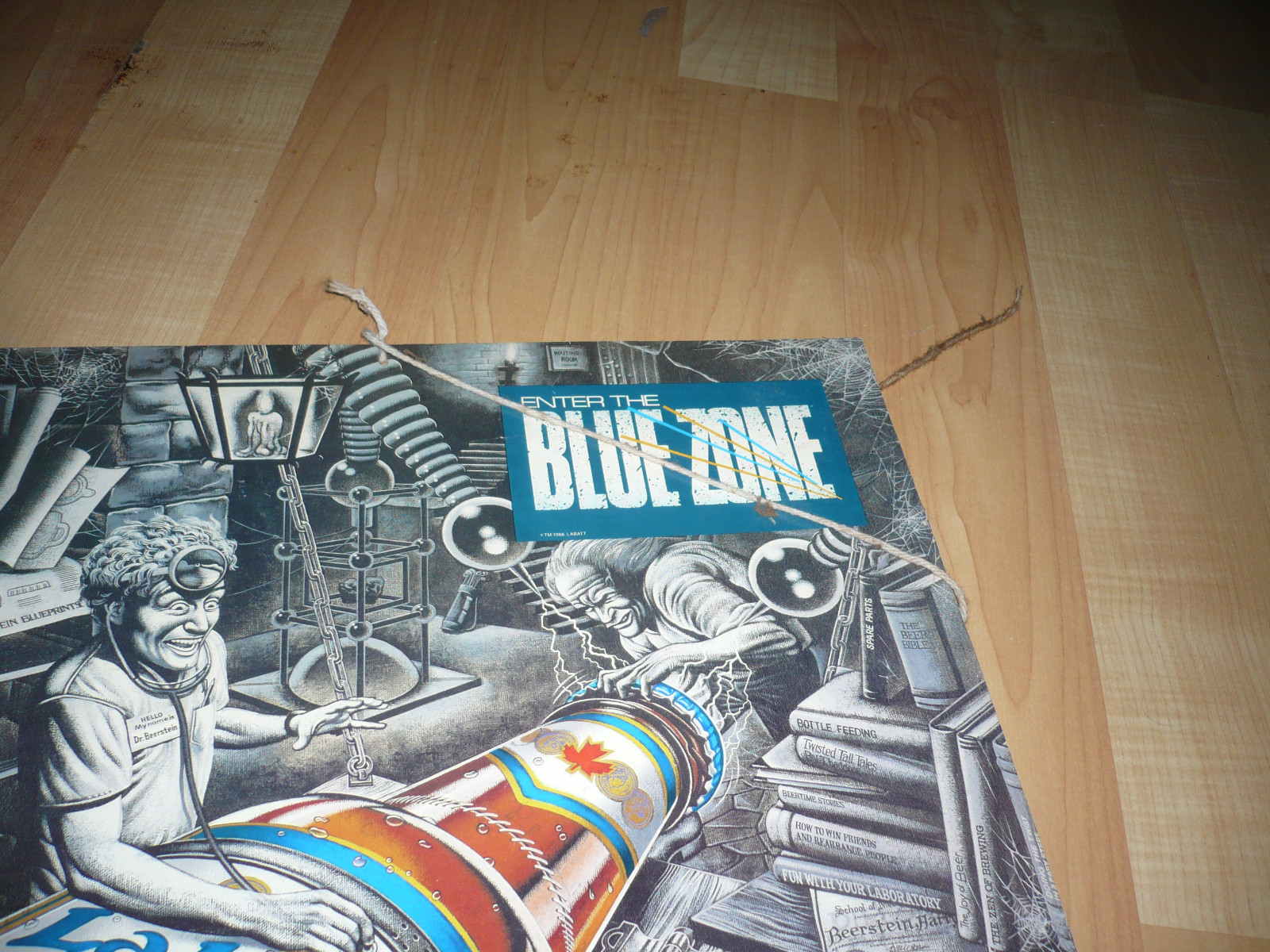 Labatt's Blue 1988 ENTER THE BLUE ZONE MOSTER BASH 2 SIDED Cardboard Poster