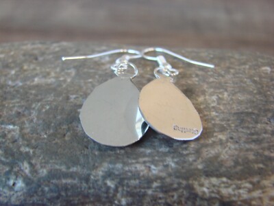 Navajo Indian Sterling Silver & Turquoise Bear Paw Dangle Earrings