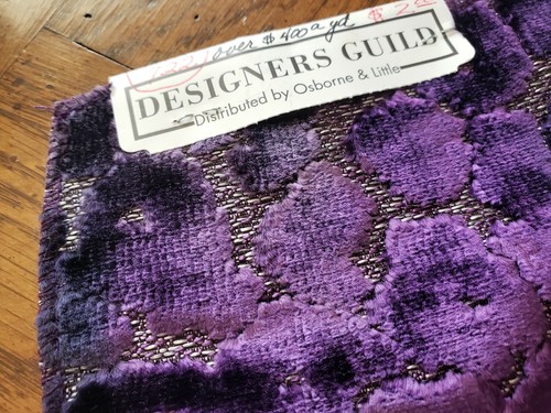 DESIGNERS GUILD Fabric Remnant - ZANNACHI - Raised Cut Velvet - ITALY 14x11 $400