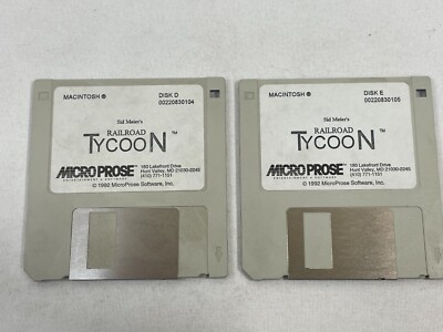 Vintage 1992 Sid Meier's Railroad Tycoon Macintosh 3.5'' Floppy Disk D & E ONLY!