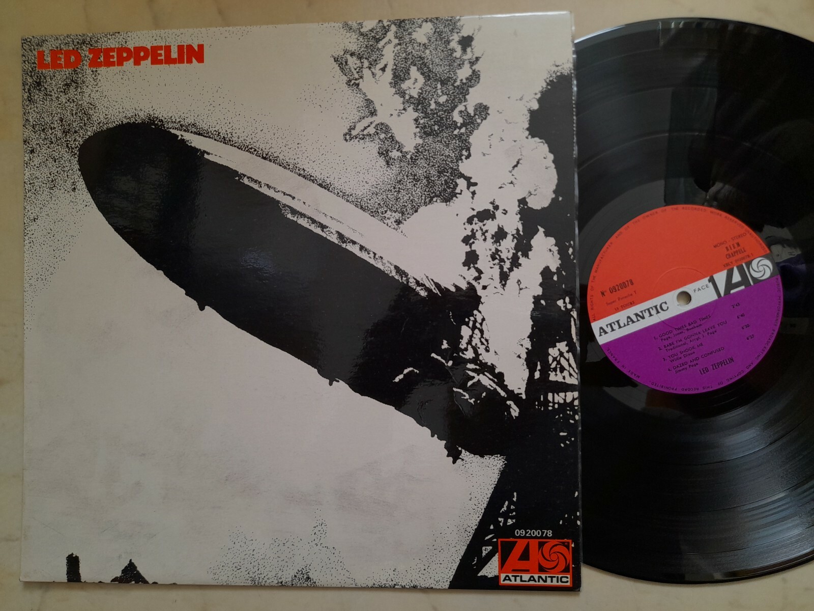 送料無料，格安 LED ZEPPELIN☆Same UK Atlantic Red/Maroon
