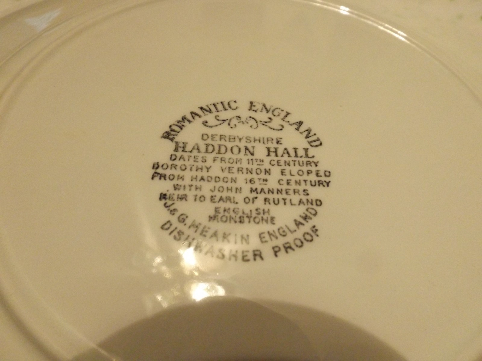 Romantic England Haddon Hall Plate J & G Meakin China Brown 10