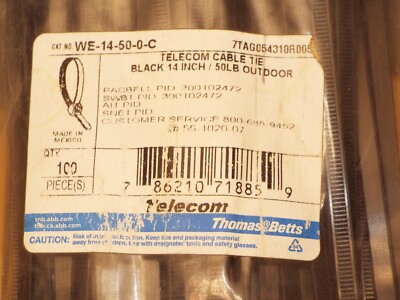 100 Thomas Betts Telecom 14'' Cable Ties WE-14-50-0-C
