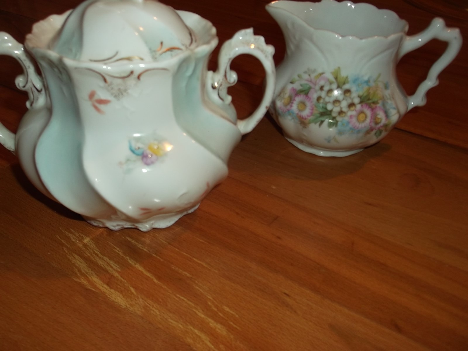 VINTAGE FINE CHINA CREAM PITCHER AND SUGAR BOWL
