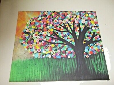 Kids Craft Kit Colorful Buttons on Tree Spring Leaves 12'' x 10'' Fine Motor Skill