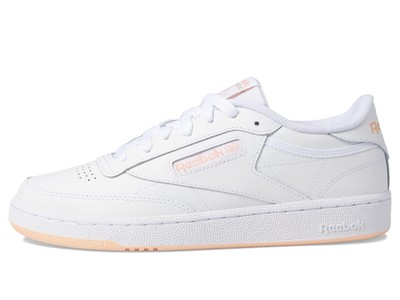 Reebok Women's Club C 85 Walking Shoe, White/Aura Orange, 7