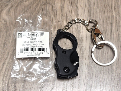 Vim Tools Mini Locking Claw Knife Keychain w/ Pocket Clip #MCK1