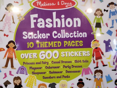 Melissa & Doug Fashion Sticker Collection Pad  And Jumbo Princess & Fairy Bundle