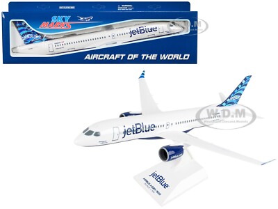 AIRBUS A220-300 AIRCRAFT ''JETBLUE'' 1/100 SNAP-FIT MODEL BY SKYMARKS SKR1036