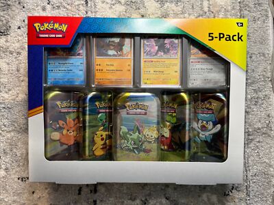 Pokémon Costco 5 Mini Tin Box Paldea Friends featuring 4 foil cards unopened