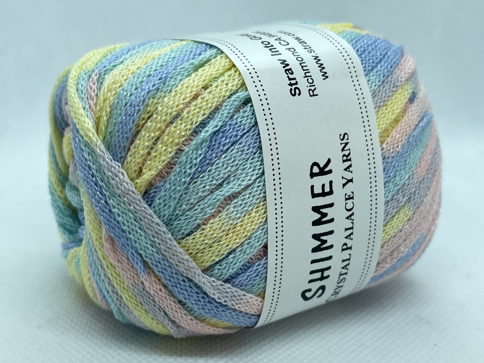 Crystal Palace Yarns Shimmer #9544 Pink Yellow Blue Mint Light