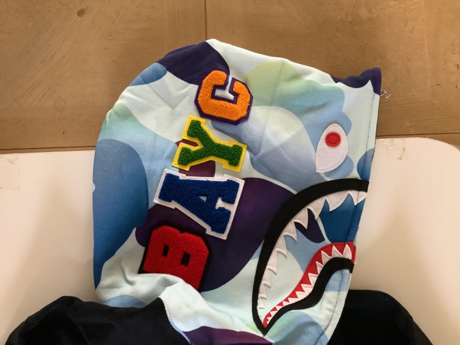 Pre-owned Bape Authentic A Bathing Ape  X Bayc Relaxed Shark Full Zip Hoodie Black M-2xl