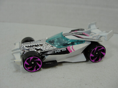 Drift King Hot Wheels  Track Builder Series White RA6 Wheels 1:64 Loose